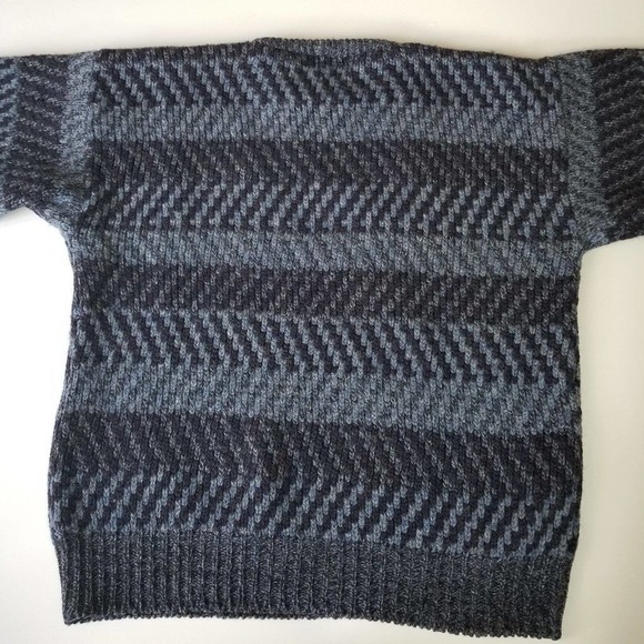 Umberto Virgin Wool Blue Striped Sweater Size M - Picture 4 of 5